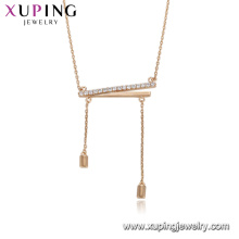 44102 xuping nouveau top qualité spécial 18 k or fil de soie collier environnement Copper imitation bijoux